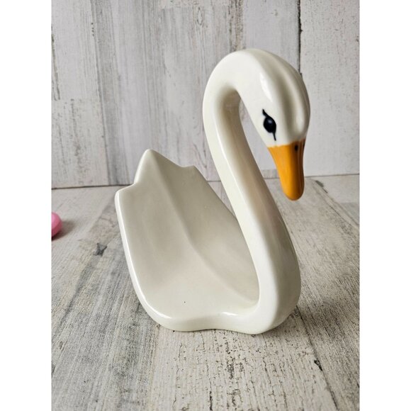 Vintage ceramic JF 1988 swan duck unique decor - Picture 1 of 7